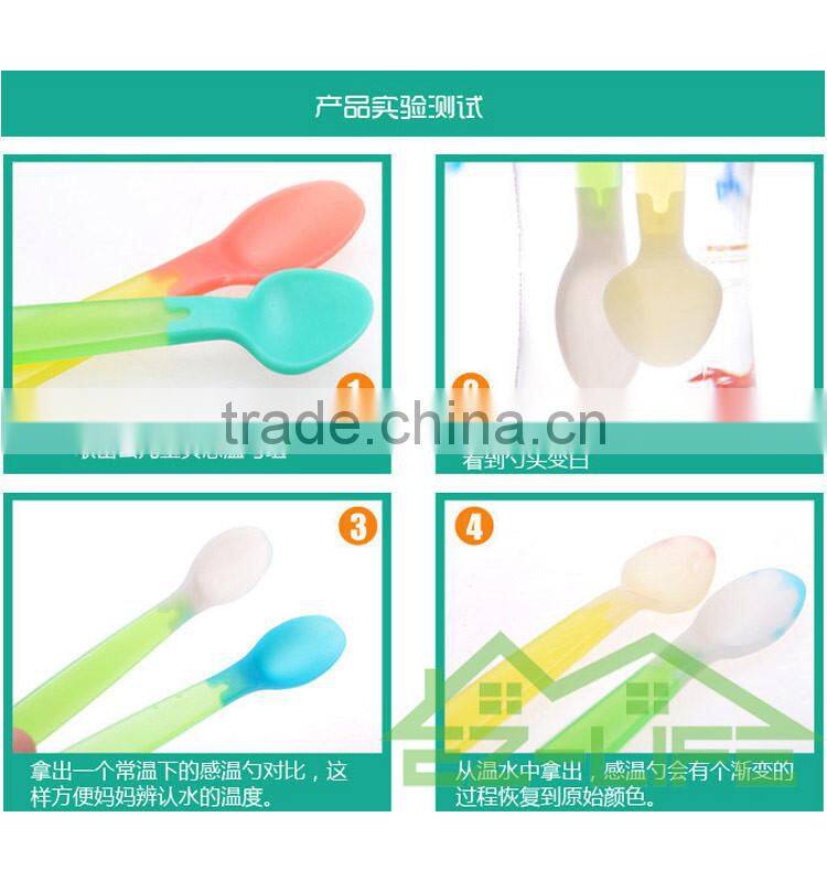 4 pcs/set ECO baby heat Temperature Sensitive silicone Color Changing spoons