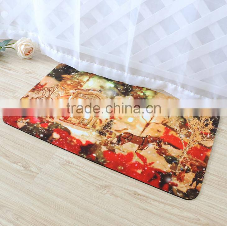 custom logo printed fabric rubber door mat soft floor mat