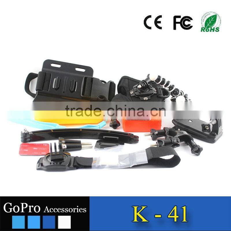 2016 hot selling wholesale 16 in 1 products kit for gopros heros 4 action camera accessories kit mount