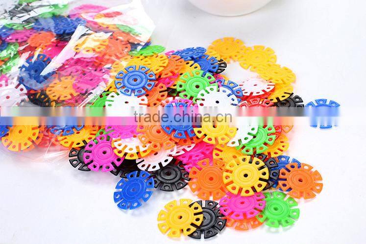 Wholesale Plastic SnowFlakes Building Blocks toys for kids 120pcs/bag