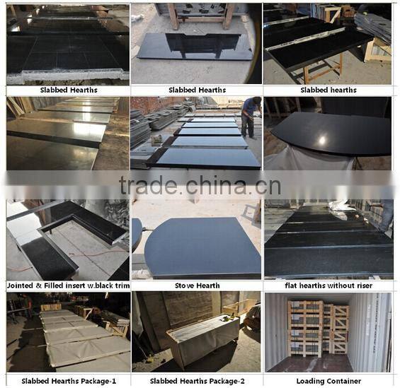 black granite hearth fireplace