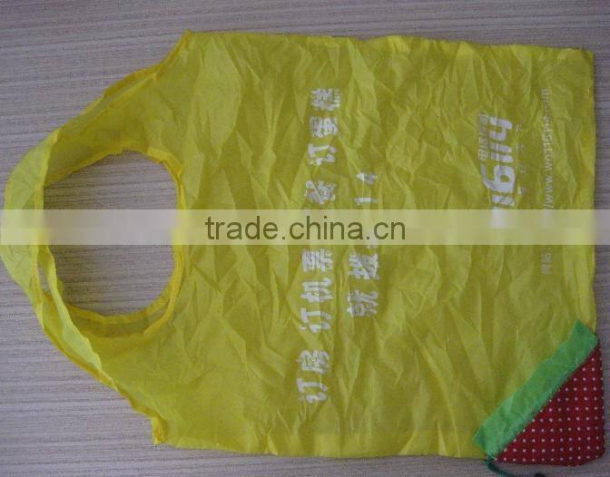Custom 190T polyester tote promotional gift starwberry shopping bag
