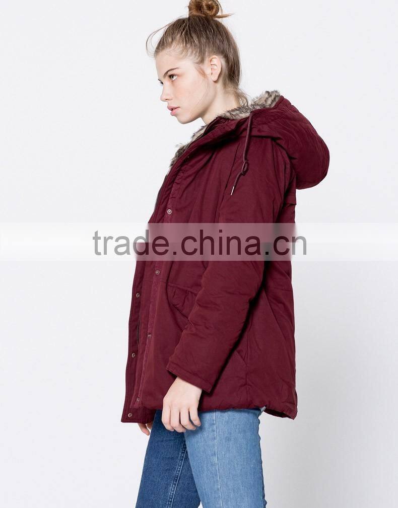 Custom warm fur-collar jacket winter coat skiing jacket Women parka jacket