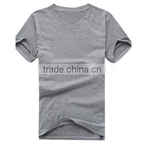 2016 New Men High-elastic Short Sleeve V Neck Tight Cotton t shirt