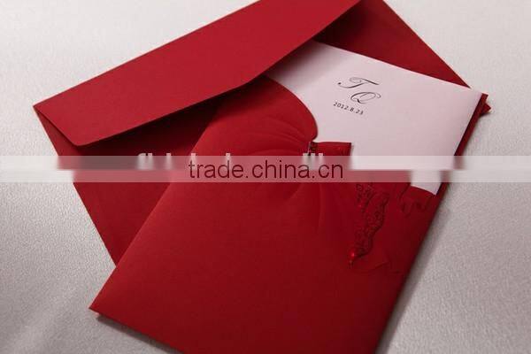 2016 hot sale 3D paper material lovely wedding invitation card luxury