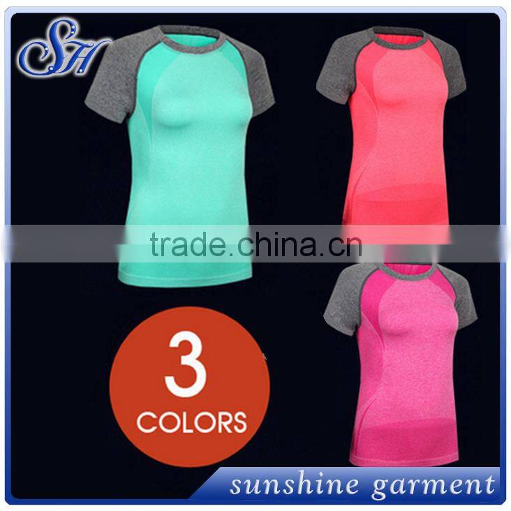 High elastic yoga running gymnastics quick-drying movement short sleeve T-shirt