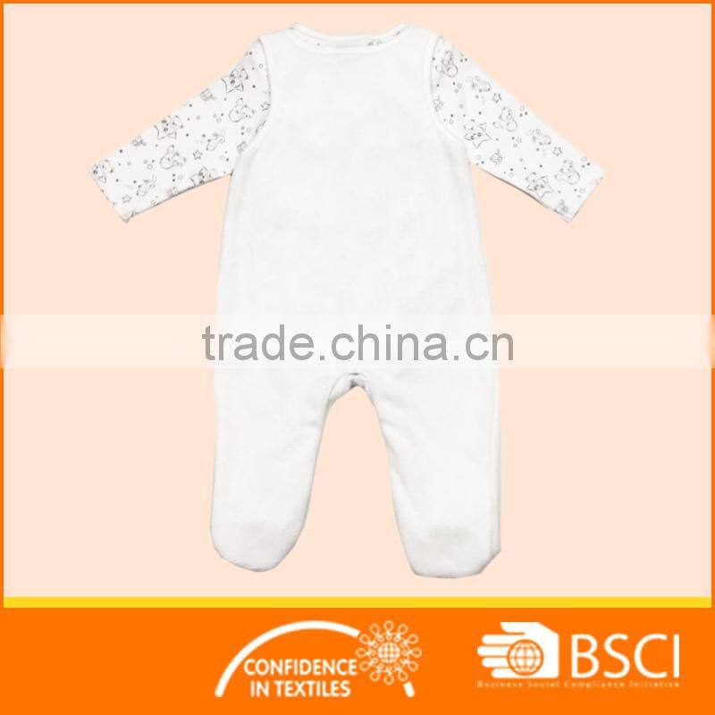 winter romper white 2 piece baby romper suit