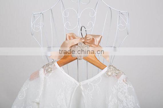 2017 New Fashion Beautiful Elegant Girls Long Sleeve White Lace Dress