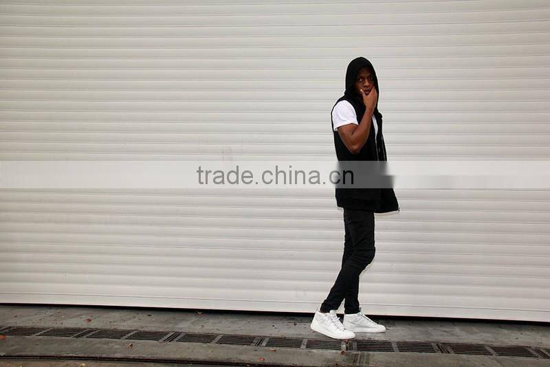 New men thin hip hop sleeveless vest hoodie men outdwear sports hooded vest with zipper casual vest coat