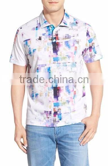 Custom Made Men Polo Shirt With Multi-color Print Promotional T Shirts With Rib Collars Logo Brand Embroidery Design