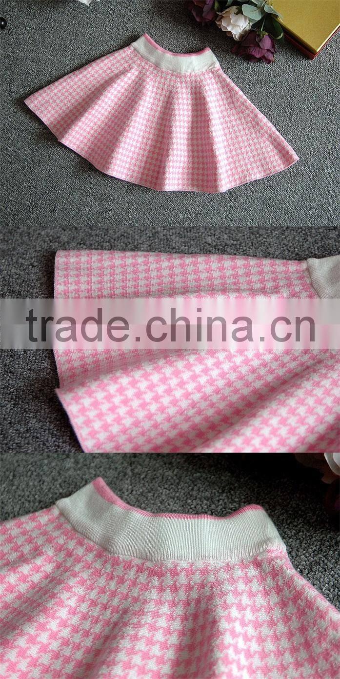 Latest sweater with skirt design 100% cotton suit for kids