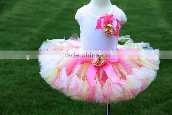 Fashion Baby Girls Party Wear Fluffy TuTu Sets Colorful Tulle TuTu Pettiskirts
