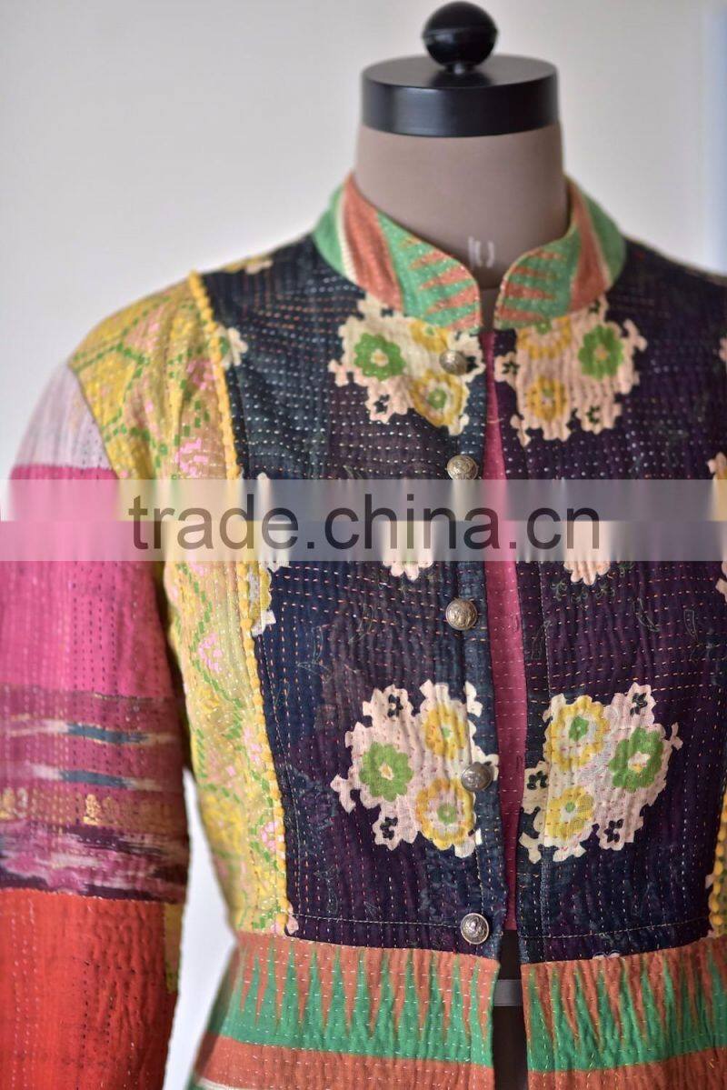 Handmade Kantha Jacket in Vintage Prints ~ Extra Extra Large