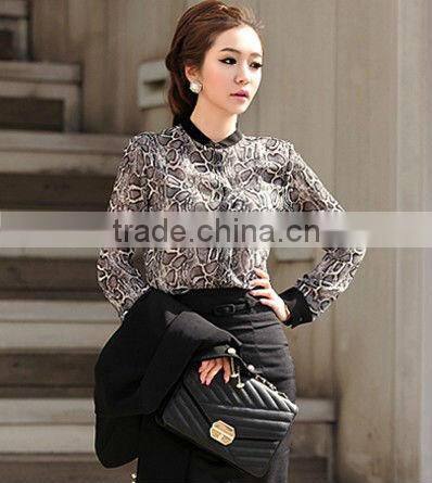 latest elegant women shirt/chiffon casual shirt designs 2013