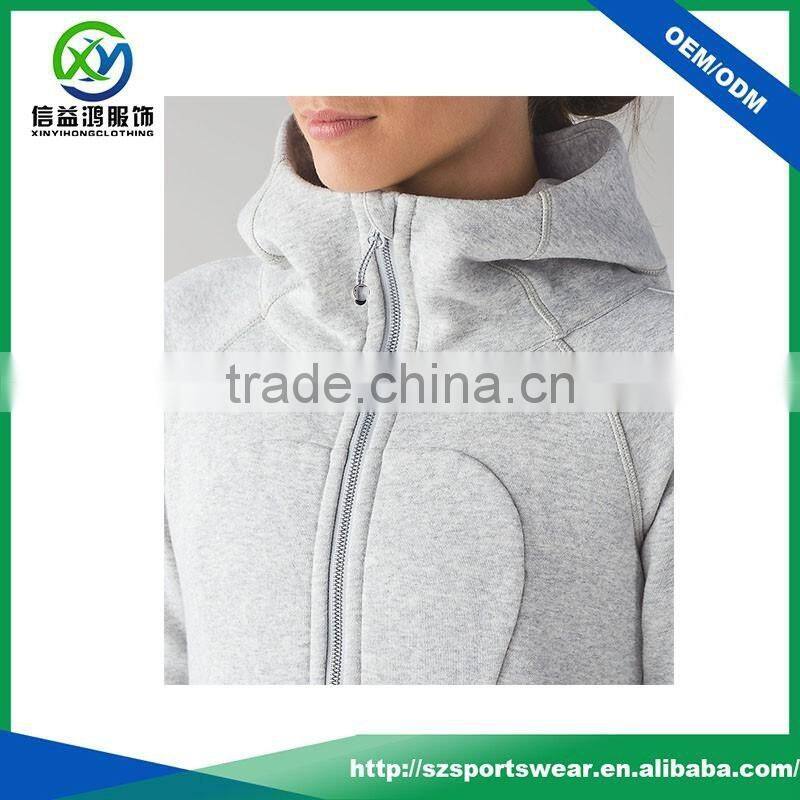 Latest Design ladies 100% cotton light weight grey color windbreaker sports wear bomber jacket