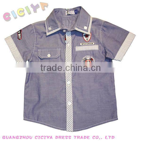 Handsome boys short sleeve design casual shirt for small boys custom wholesale