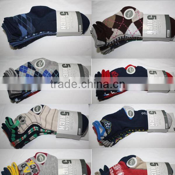 Cute teen boys jacquard socks organic color design cotton socks in socks