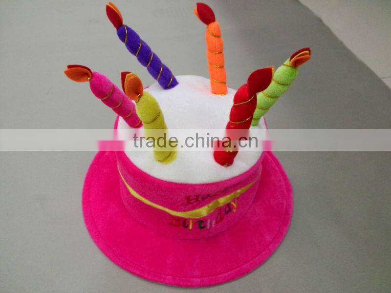 Funny Double layer cake hats birthday party gift cake hat with candle