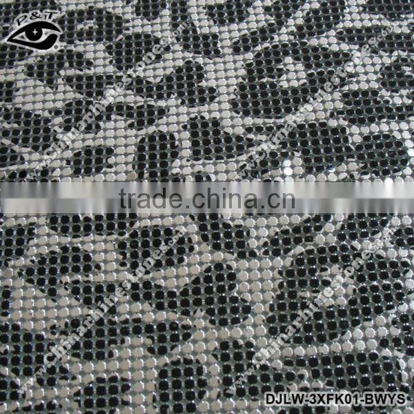 Fashionable Iron On Metal Mesh 3mm square leopard printing