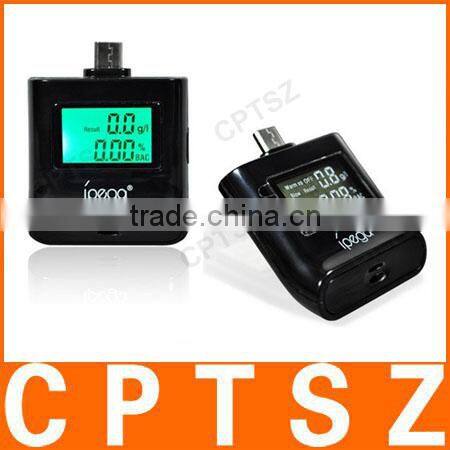Breath Alcohol Tester with 3-color Backlight with Micro USB Interface, Suit for Samsung, Sony Xperia and other Mobile Phone