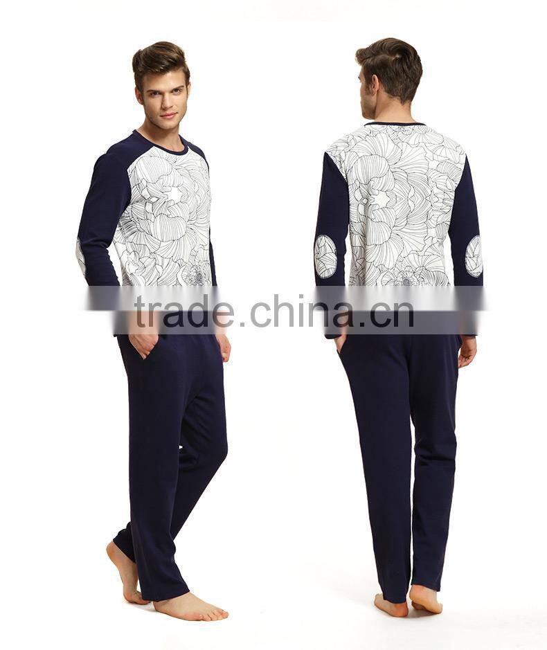 New Products Qianxiu Men Long Plain Fabric Cotton Popular Pajamas