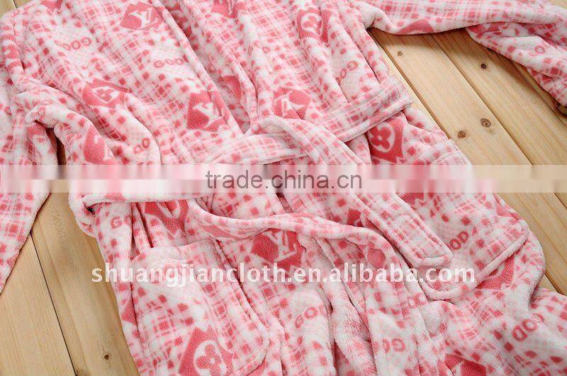 100%polyester coral fleece bathrobe