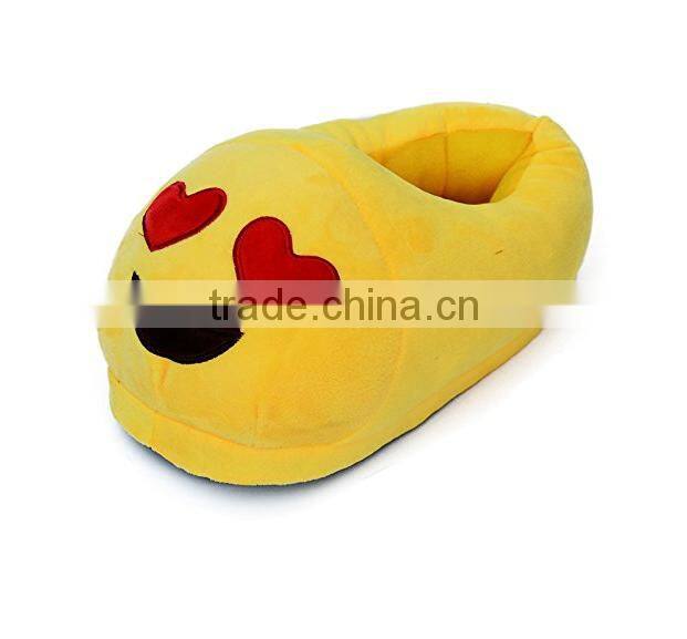 Factory supply custom cute plush emoji slipper for women