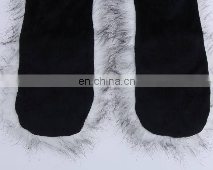 Unisex Winter White Wolf Animal Fur Hat Pattern Custom Fur Hoods