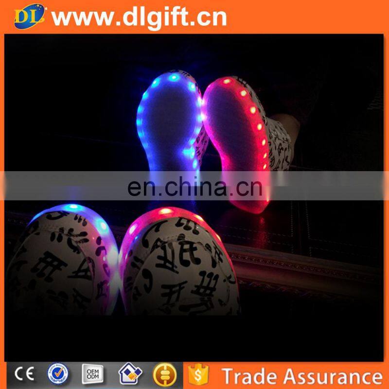 Night event popular customized led light rechargable reflective shoes