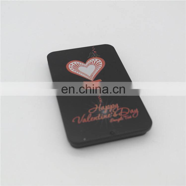 small metal tinplate aluminum slide cover style tin box