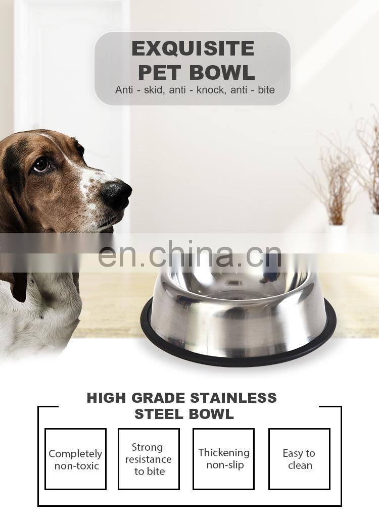 Pet Accessories Wholesale Non-slip Feeder Dog Feeding Pet Steel Bowl