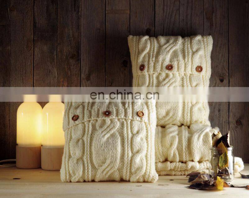 2019 New Design Decorative Plain Knitted Sofa Decorative Pillow Case