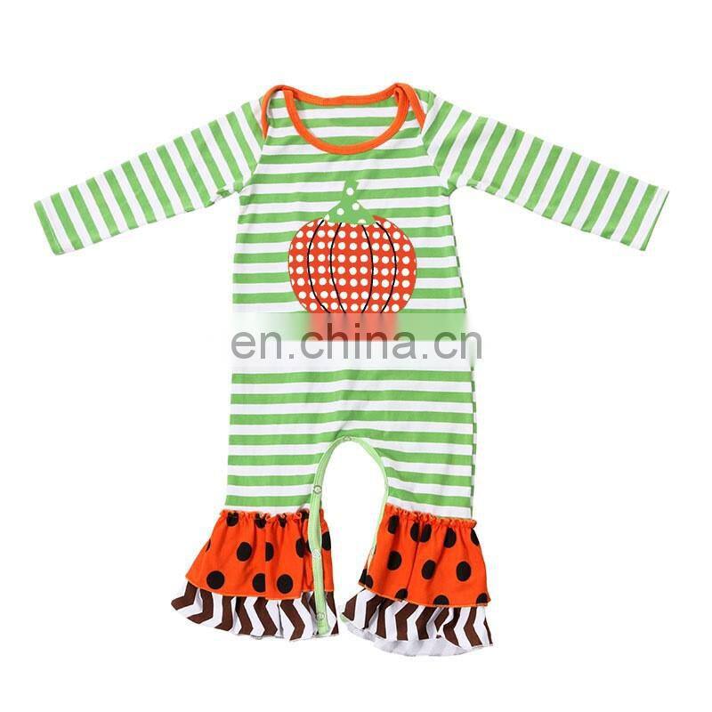 Wholesale Baby Clothes Romper Long Sleeve 100% Cotton Ruffle Baby Romper