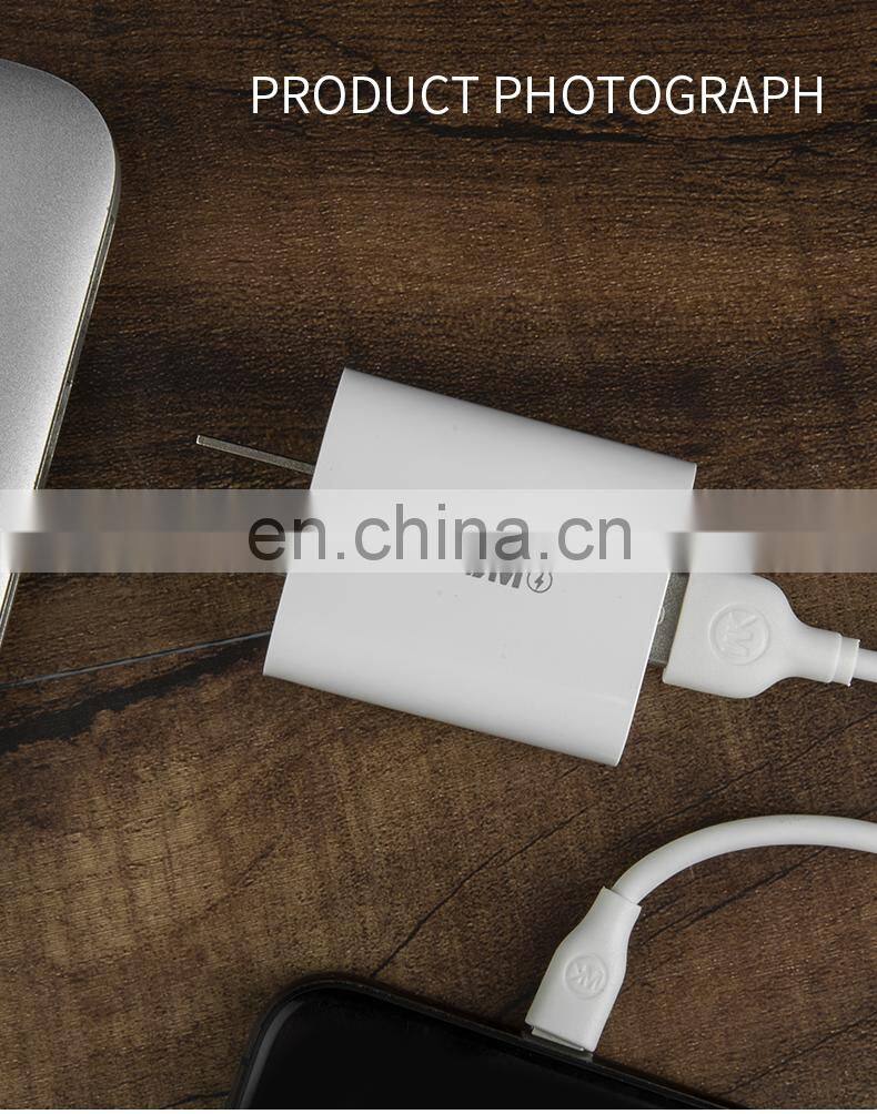 3C Certified Quick Charging Power Mini Style USB Port US Plug Charger with Data Cable USB-Lightning / Micro / Type C