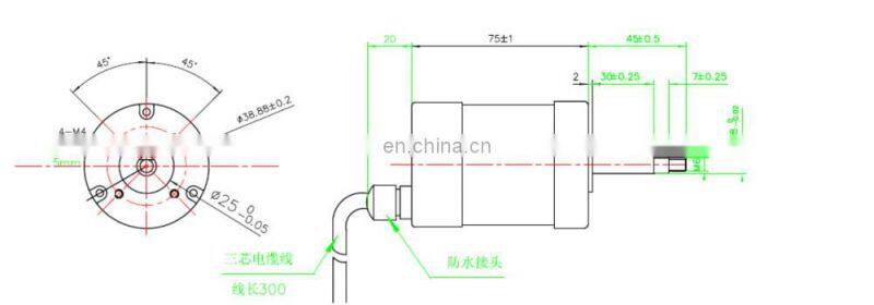 sensorless BLDC motor, 57mm brushless dc motor IP54 24VDC 6000 rpm