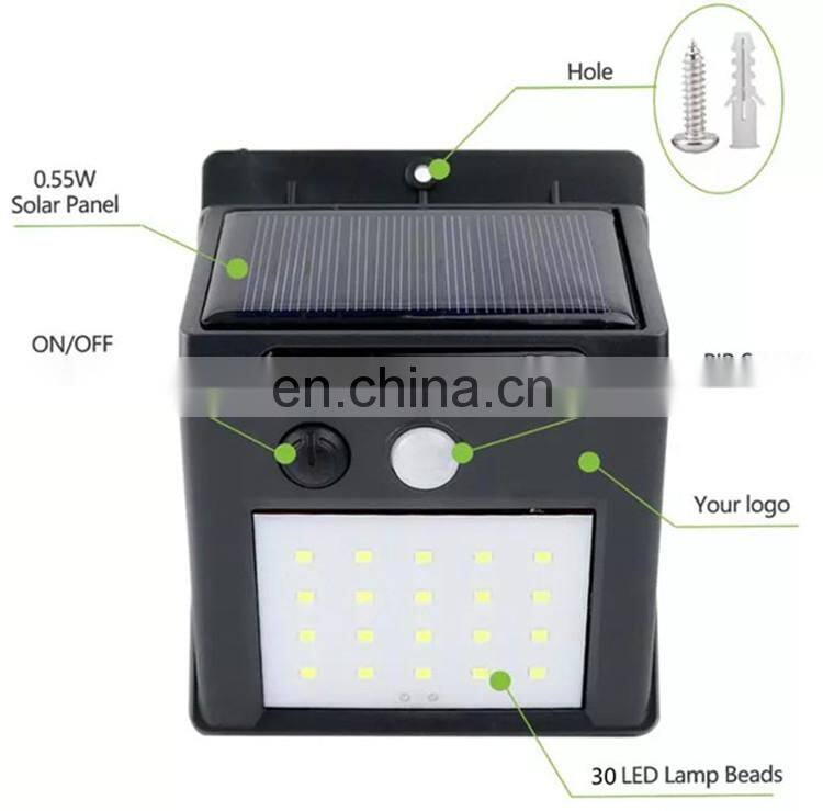 wholesale 30led IP67 Waterproof outdoor Motion Sensor Solar wall Light solar garden lamp