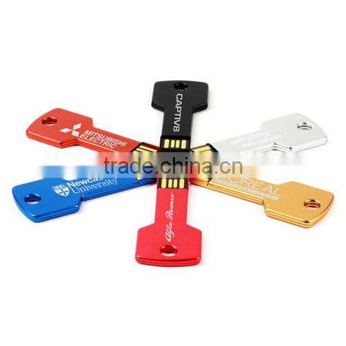 customized logo Metal Key USB2.0 1gb