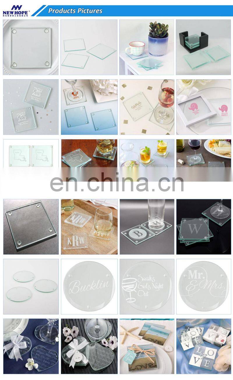 Personalized Glass Coasters for weddings with free sample