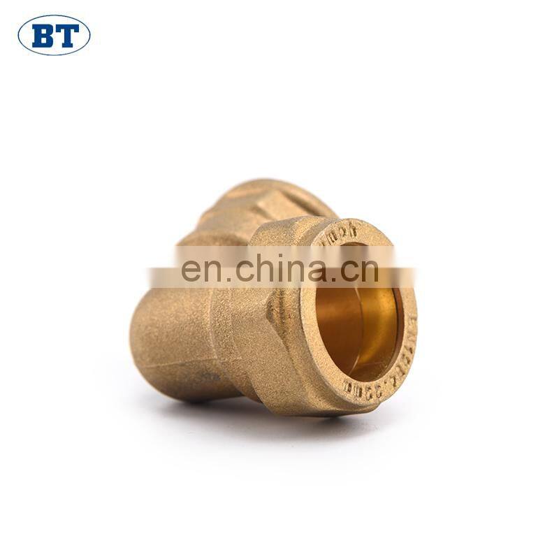 BT6022 galvanized brass copper threaded welded y pipe fitting