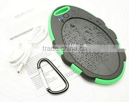 5000mah solar energy power bank, waterproof solar power bank charger
