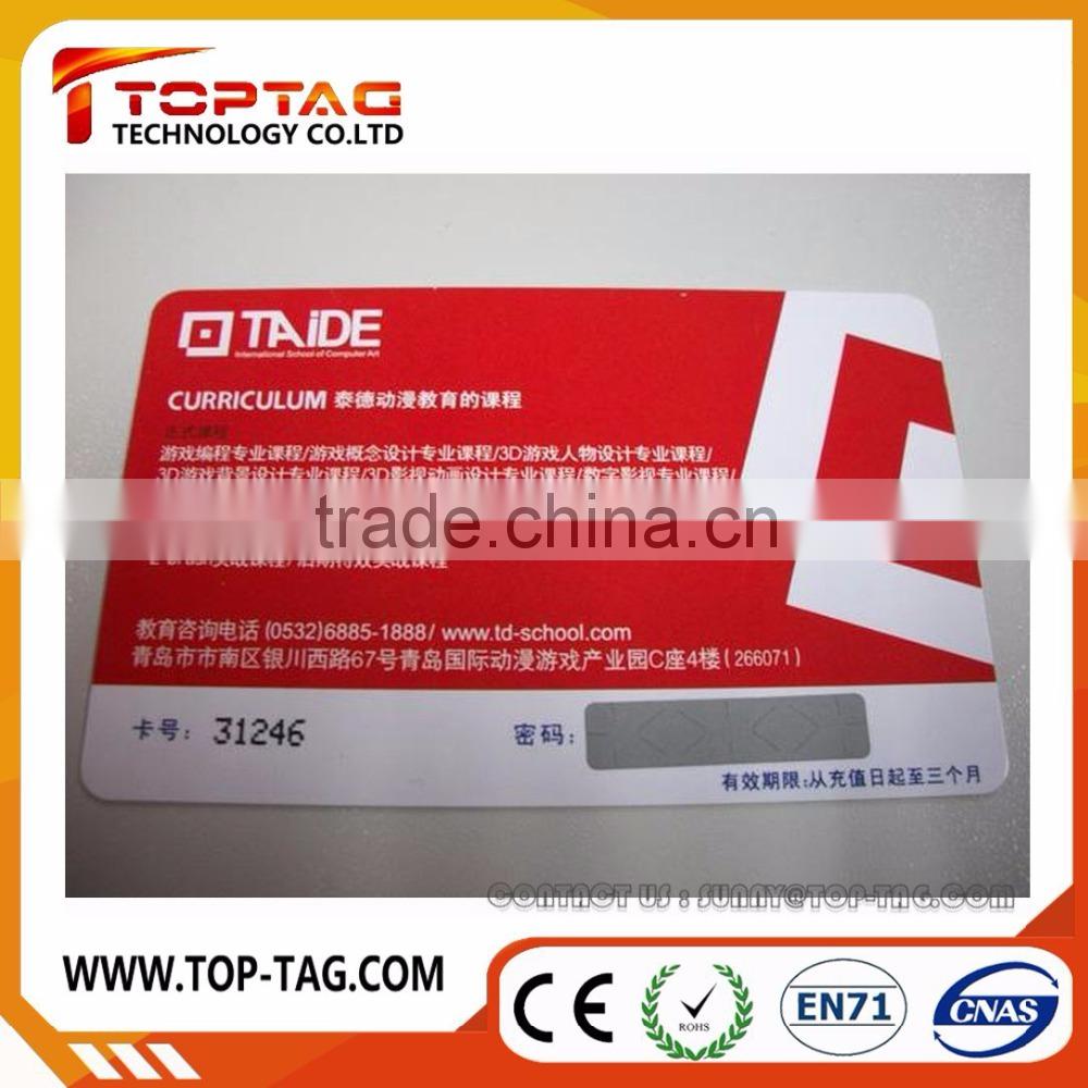 Paper / PVC card with signiture panel , magnetic stripe , QR code , barcode