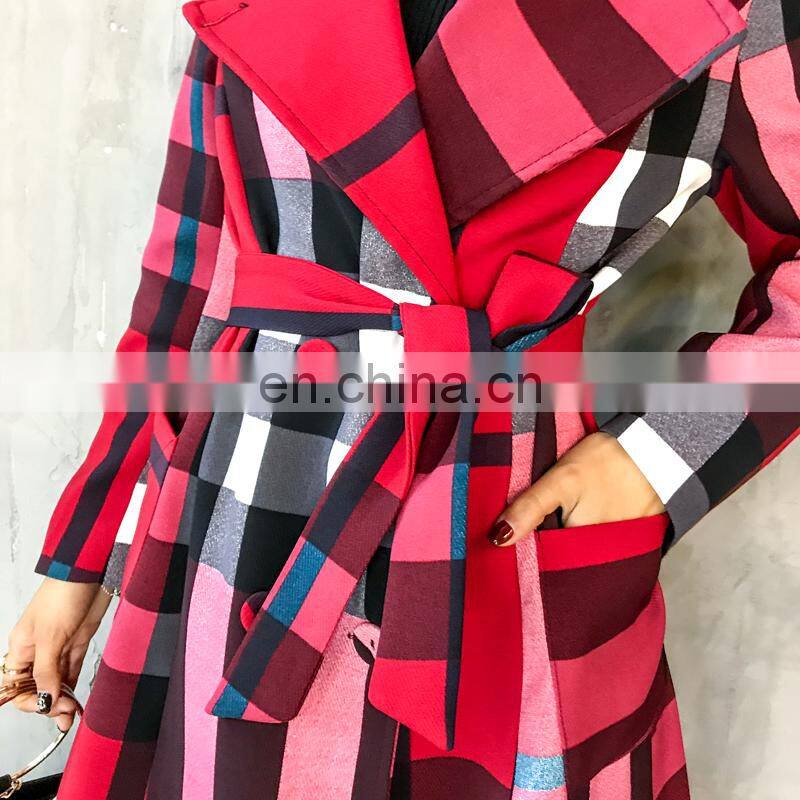 custom brandHot Selling In Stock Amazon Style Hot Sale High Quality New Color Matching Autumn Fashion Long Elegant Women Coat