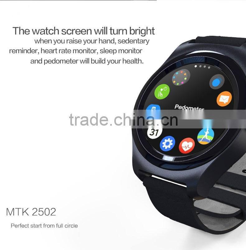2016 round screen watch ips full round touch screen Q2 MTK2502 smart watch for android &ios.