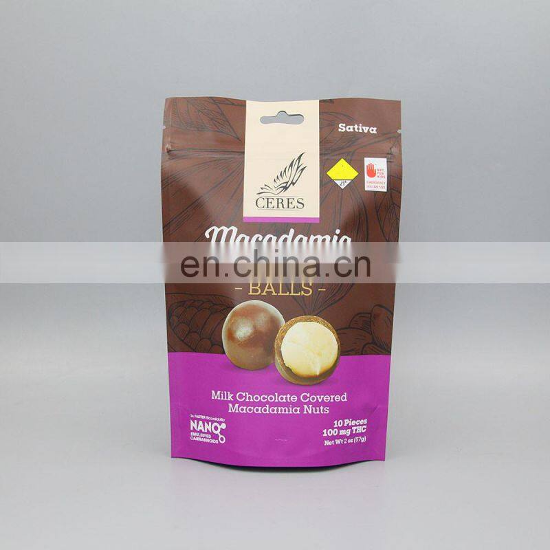 zip lock chocolate packing bags / stand up pouch for chocolate