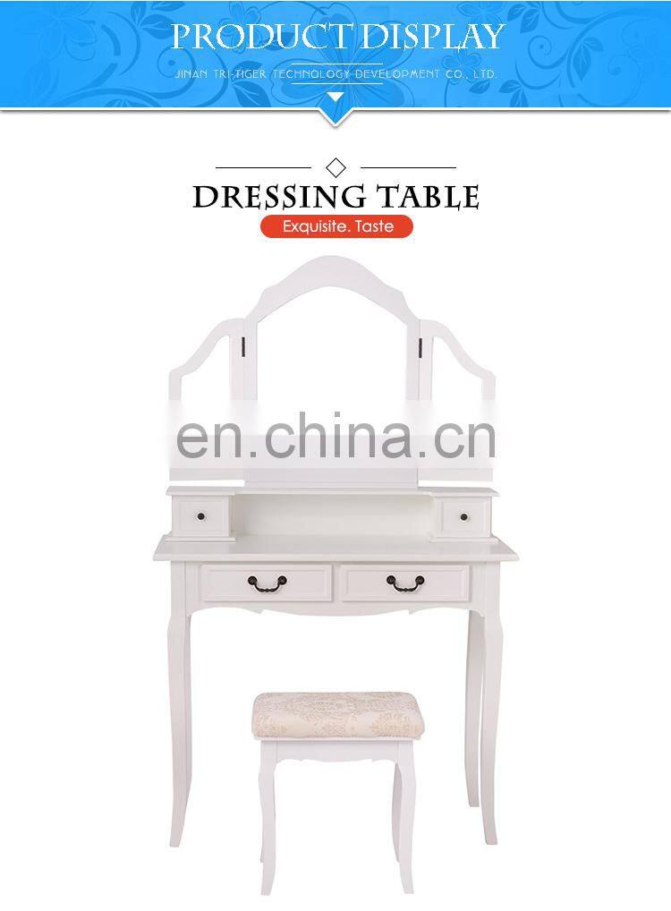 Furniture Makeup Vanity Table White Dressing Table And Stool For Girls Women Bedroom White