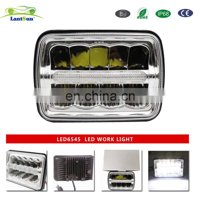 LED6545 aluminum alloy factory supplies Lantsun Led lighting 4x6 inch LED work light 10-30V 45W IP68 led lamp spot