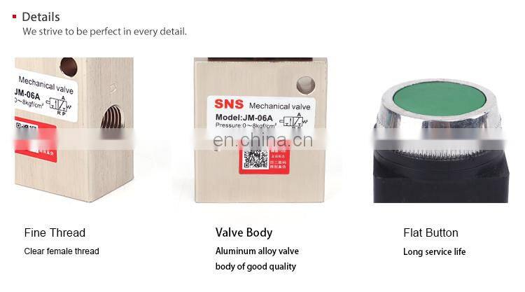 SNS JM series High quality air pneumatic hand switch control mechanical valves