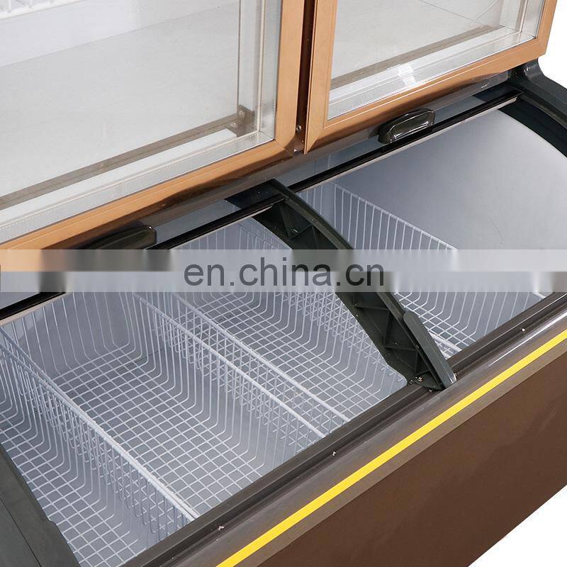 Commercial large vegetables drink display freezer cooler restaurant BBQ meat refrigerator preservation freezing cooler display