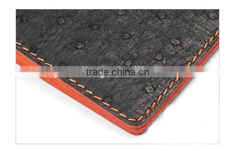 Genuine Ostrich Skin Leather Three Pages Driving License Card Holder Driver License Card Bag