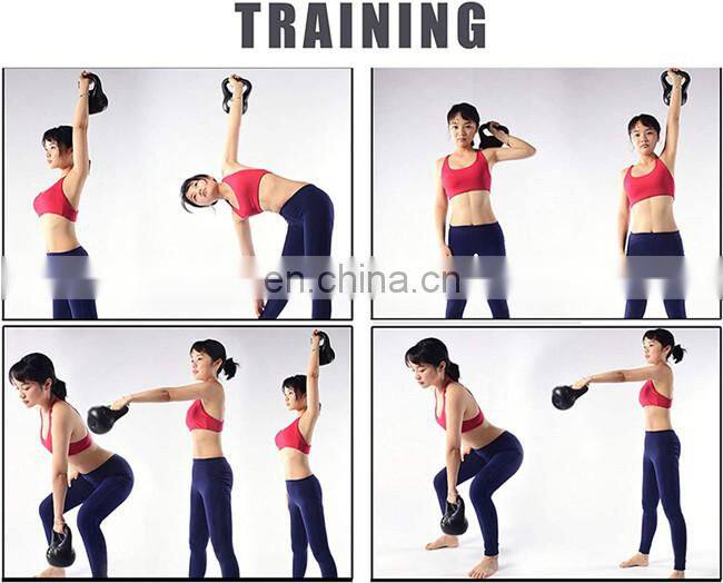 Durable vinyl and filled with cement plastic kettlebells set